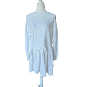 Missguided Anthropologie Oversized White Sweatshirt Mini Dress Women Size 2 Tall